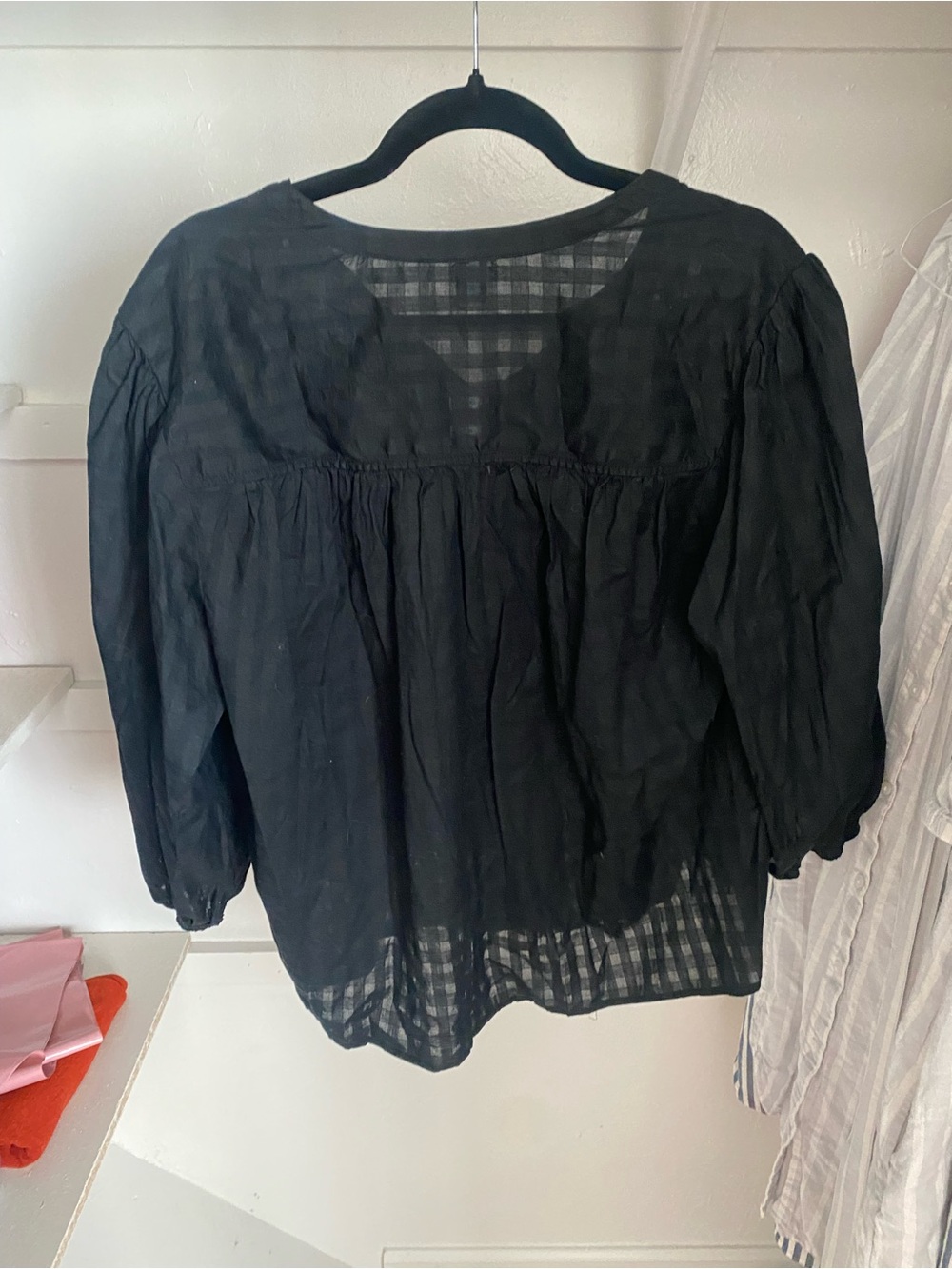 Black Button-Front Top - Picture 4 of 5